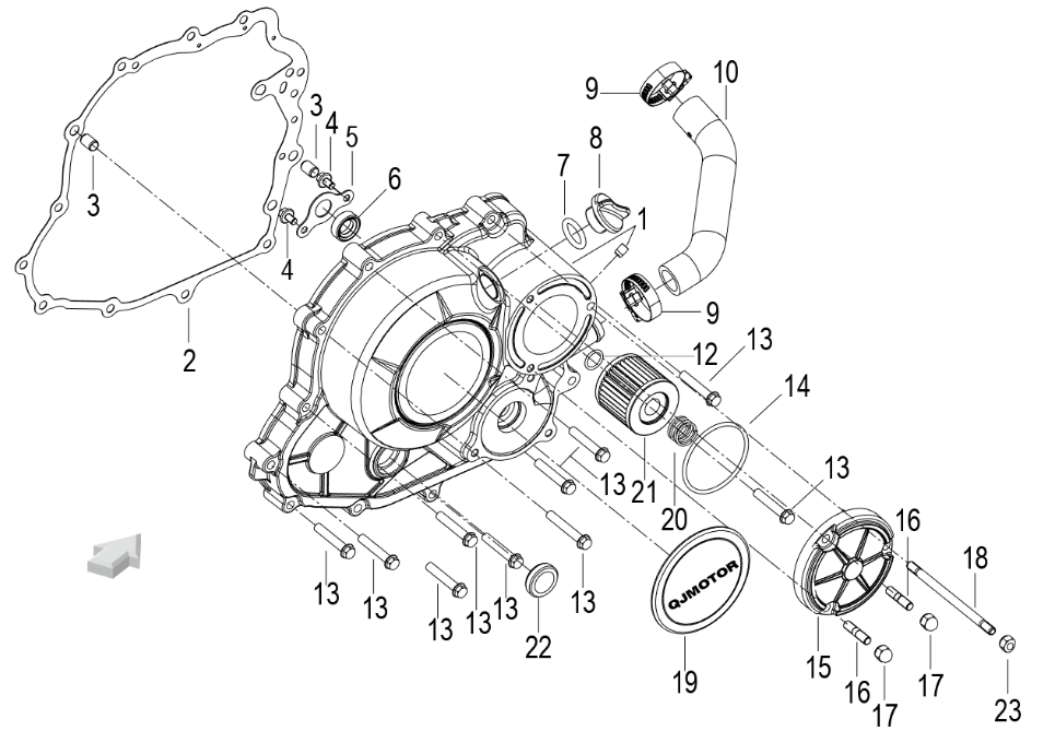 Kurbelgehäusedeckel rechts