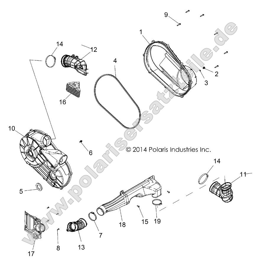 Drive Train, Clutch Cover and Ducting (49RGRCLUTCHCVR15900XP)
