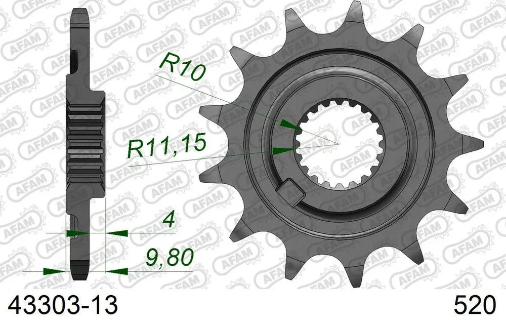 AFAM Kettensatz Stahl 520 XRR3-G 13x51 - Sherco 125 SE Factory 2018-24 - SL04113751