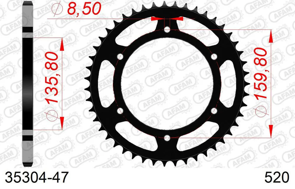 35304-47 AFAM Kettensatz Stahl 520 XMR3 16x47 - Aprilia 650 Pegaso 1993-03 - KIT105921