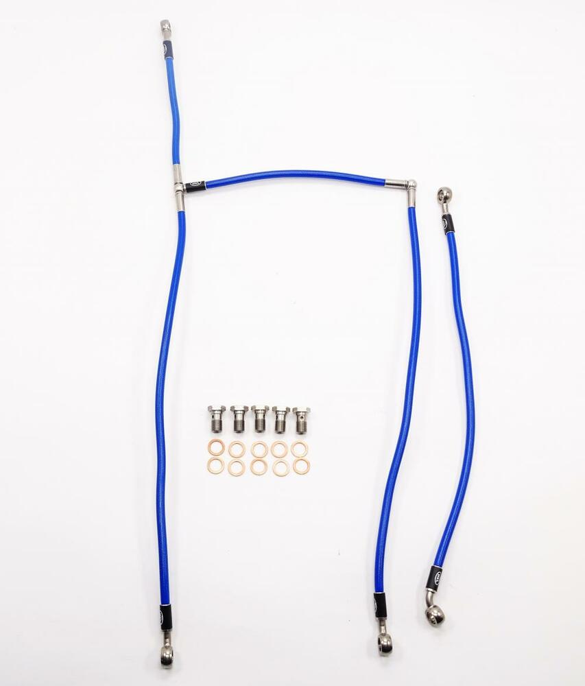 HEL Racing Stahlflex Bremsleitung Set blau - ohne ABS - Yamaha YZF R7 2022-