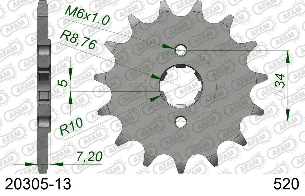 20305-13 AFAM Kettensatz Stahl 520 MR2-G 13x48 - Honda CRF 150 F 2003-05 - 01015851