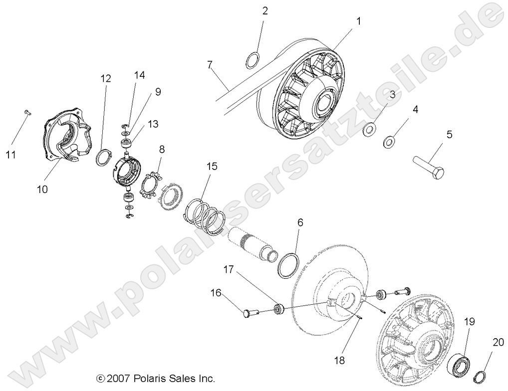 DRIVE TRAIN, SECONDARY CLUTCH DRIVE TRAIN, SECONDARY CLUTCH