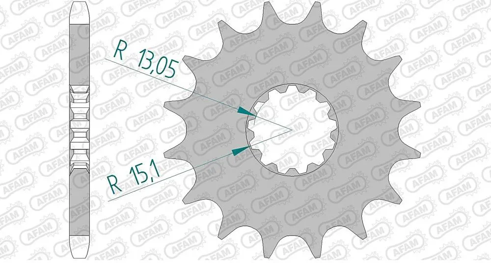 Afam_Ritzel_Vorne_88600 AFAM Kettensatz Stahl 525 XRR 17x43 - Triumph 800 Bonneville / T100 2001-06