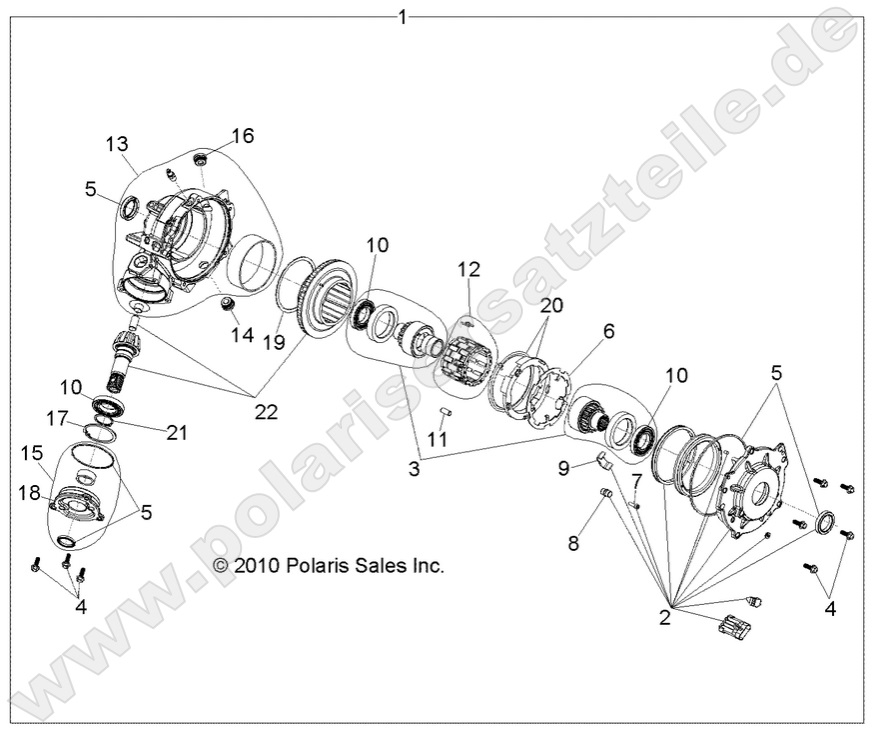 DRIVE TRAIN, FRONT GEARCASE (Built 9/27/10 and Before)