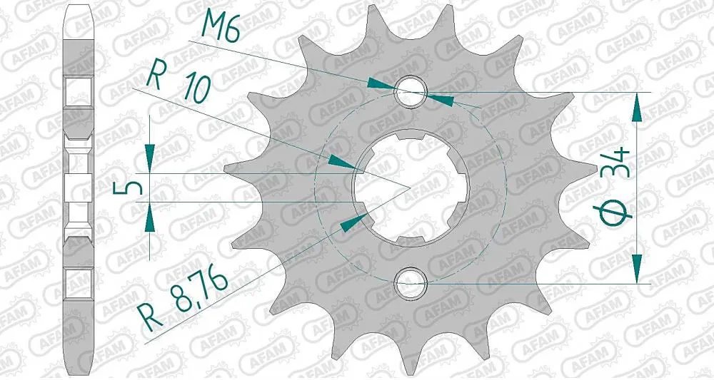 AFAM Kettensatz Stahl 428 XMR-G 17x51 - Honda XLR 125 R 1997-01