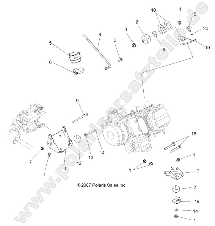 ENGINE, MOUNTING ENGINE, MOUNTING
