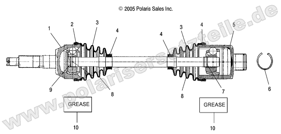 DRIVE SHAFT, REAR DRIVE SHAFT, REAR