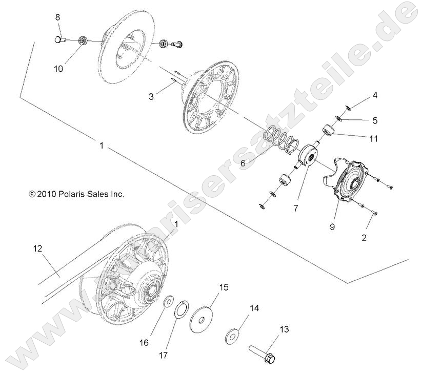 DRIVE TRAIN, SECONDARY CLUTCH DRIVE TRAIN, SECONDARY CLUTCH