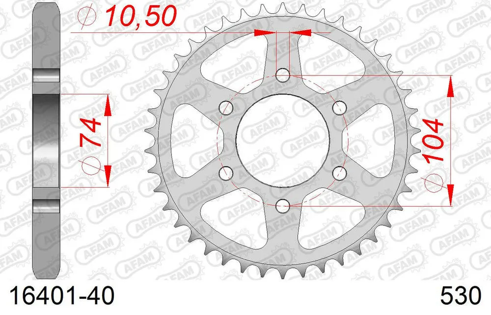 AFAM Kettensatz Stahl 530 XMR3 16x40 - Kawasaki Z 400 1980-83 - 01643201