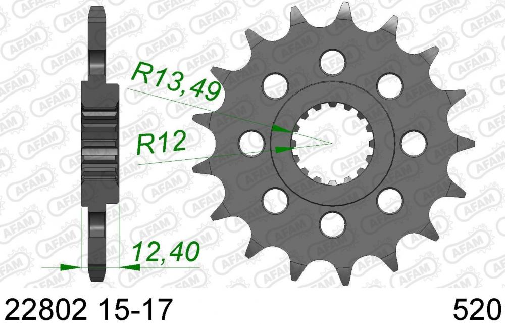 Afam Racing Ritzel Kettenrad vorne 520 Suzuki GSX-R 1000 /R 2017-