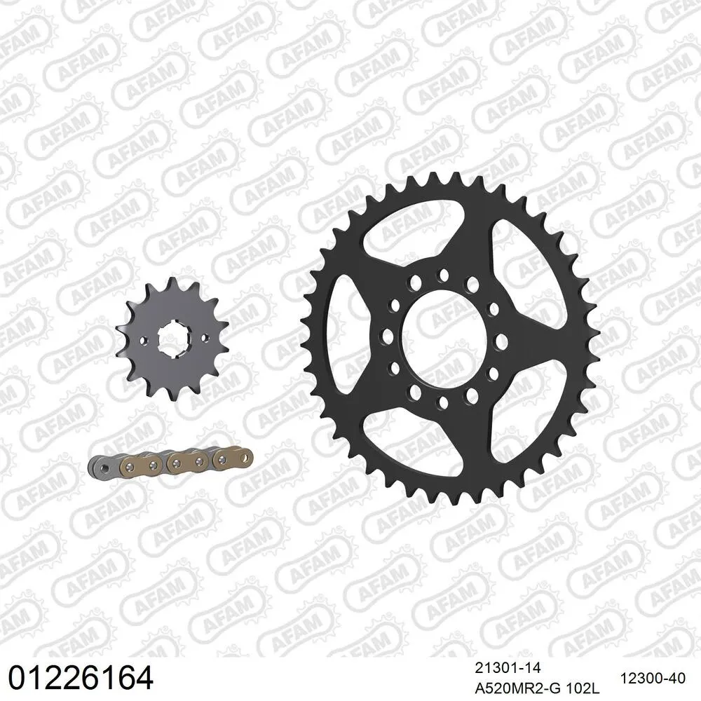 AFAM Kettensatz Stahl 520 MR2-G 14x40 - Yamaha SR 250 1988-90 - 01226164