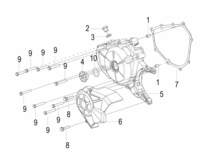 Kurbelgehäusedeckel, links