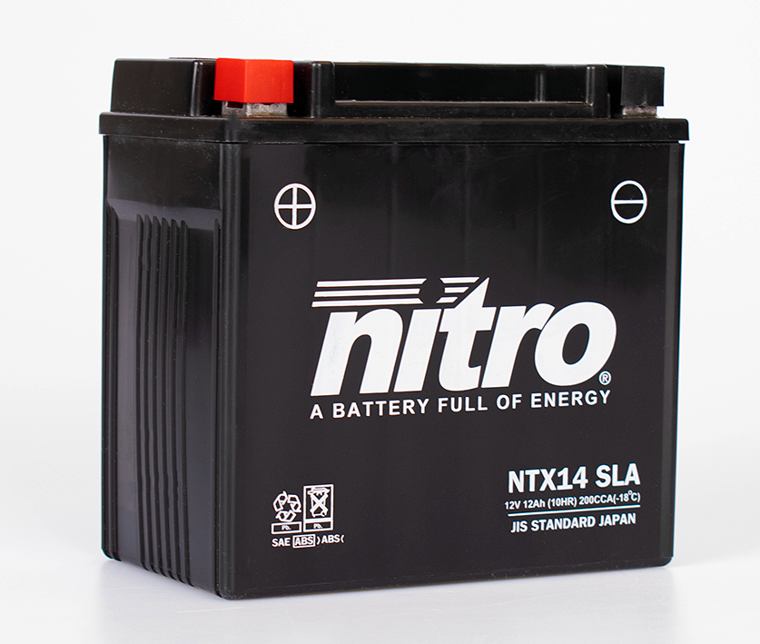 Nitro NTX14 SLA GEL AGM Batterie 12V 12AH - Einbaufertig (YTX14-BS FTX14-BS)