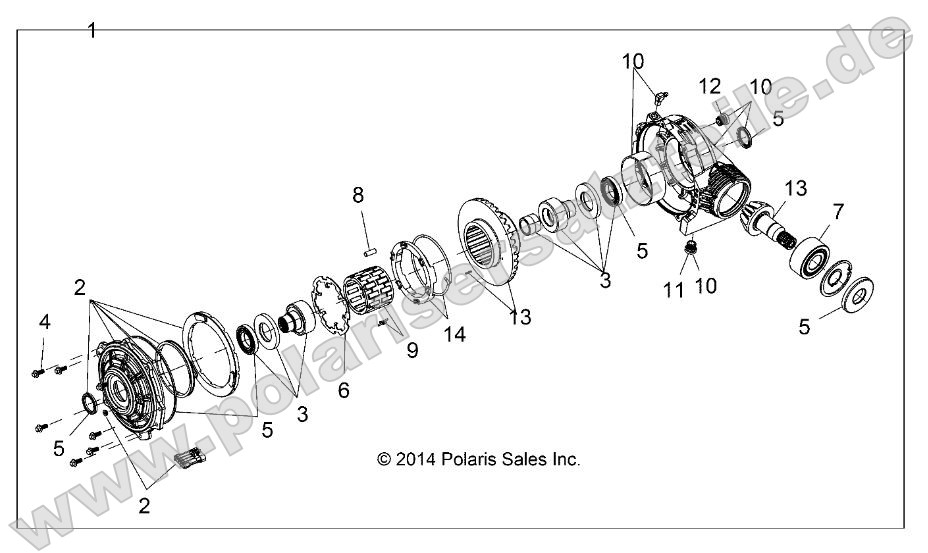 Drive Train, Front Gearcase (if built before 9/7/15) Drive Train, Front Gearcase (if built before 9/7/15)