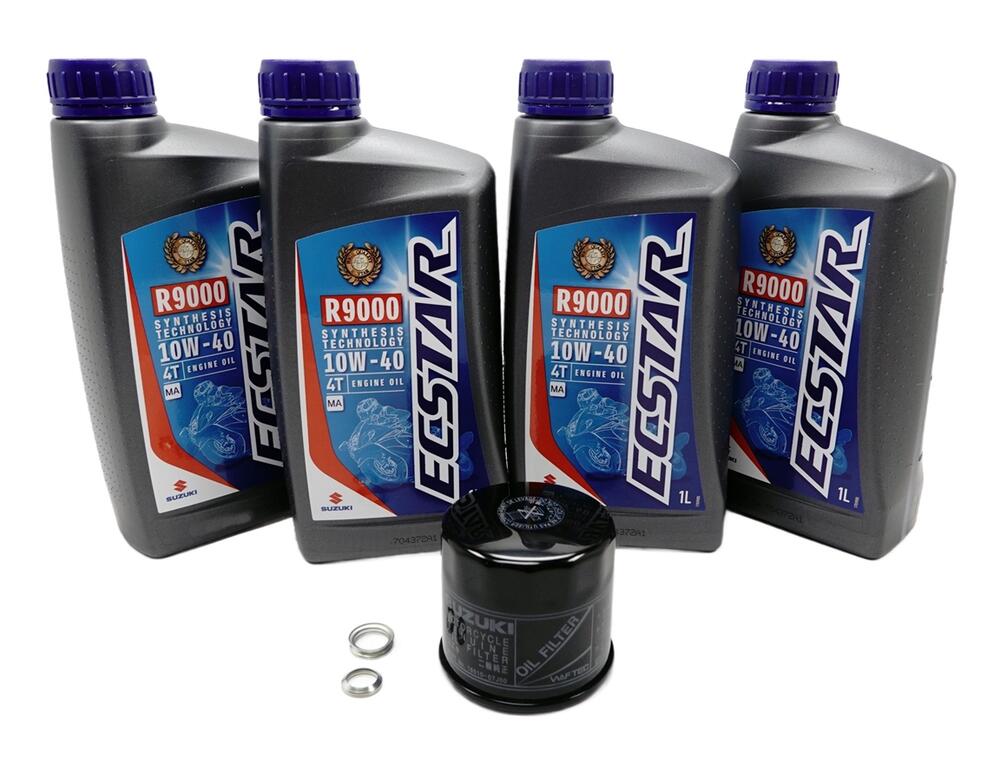 Suzuki ECSTAR Ölwechsel Kit R9000 - 4 Liter 10W40 Vollsynthetisch + Ölfilter + Dichtring - 99KIT-R9000-000 Suzuki ECSTAR Ölwechsel Kit R9000 - 4 Liter 10W40 Vollsynthetisch + Ölfilter + Dichtring - 99KIT-R9000-000