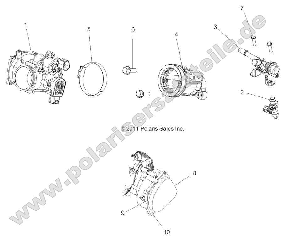 Engine, Throttle Body and Fuel Rail