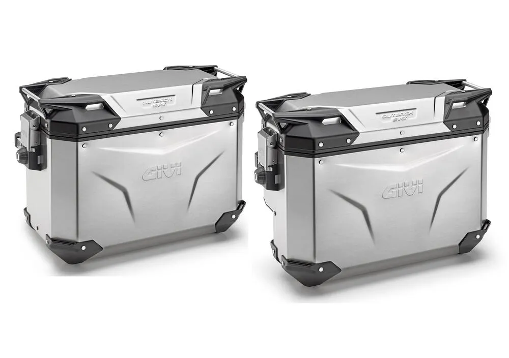 Givi Monokey Trekker Outback EVO OBKE4837APACK2 Alu Seitenkoffer Set - 48 / 37 Liter - silber