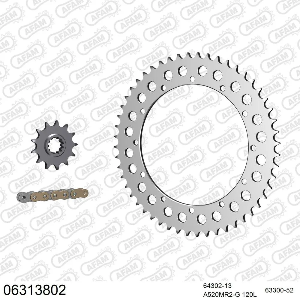 06313802 AFAM Kettensatz Aluminium 520 MR2-G 13x52 - Husqvarna CR 125 1985-86 - 06313802