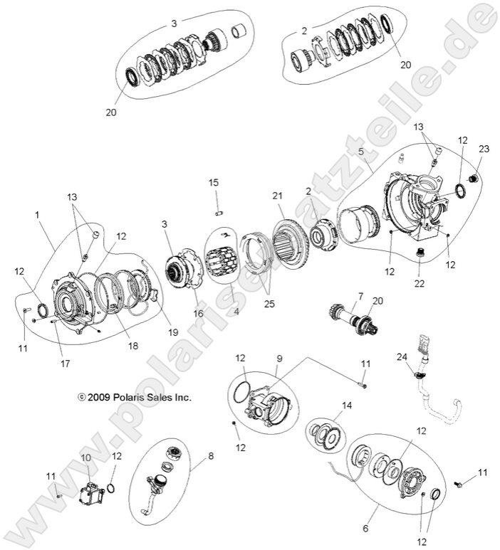 DRIVE TRAIN, FRONT GEARCASE INTERNALS (Built 3/06/10 and After)