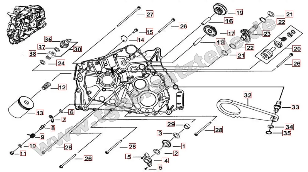 Motorgehäuse links 1 Motorgehäuse links 1