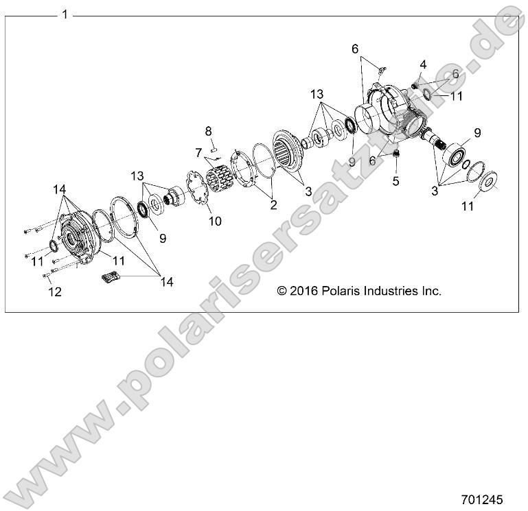 Drive Train, Front Gearcase Internals (49RGRTRANSINTL13900XP) Drive Train, Front Gearcase Internals (49RGRTRANSINTL13900XP)