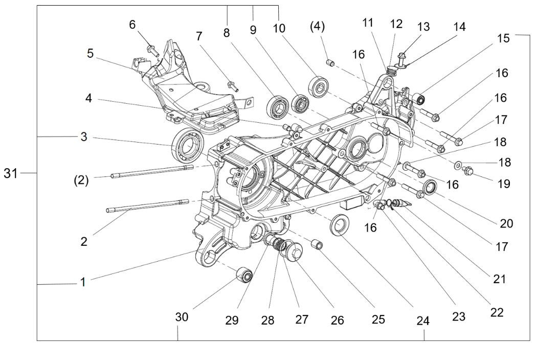 Kurbelgehäusedeckel - links