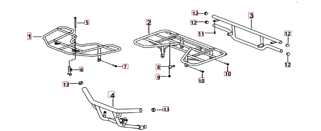 Gepäckträger vo. und hi.-Sturzbügel vorne Gepäckträger vo. und hi.-Sturzbügel vorne