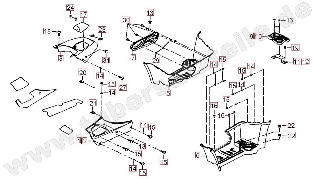 Fussstützen - Tankabdeckung