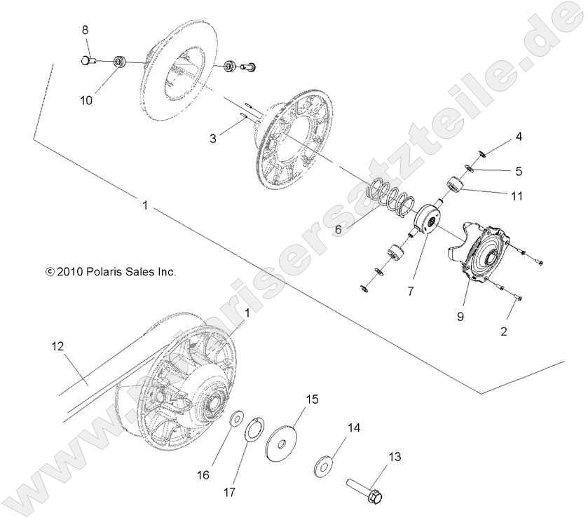 DRIVE TRAIN, SECONDARY CLUTCH DRIVE TRAIN, SECONDARY CLUTCH