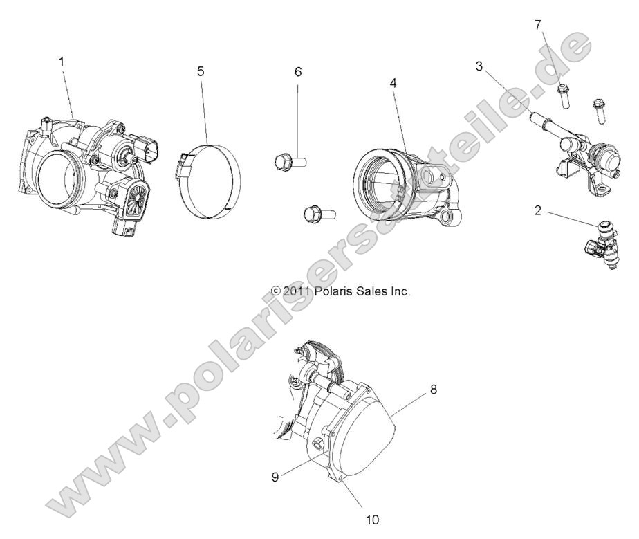Engine, Throttle Body and Fuel Rail