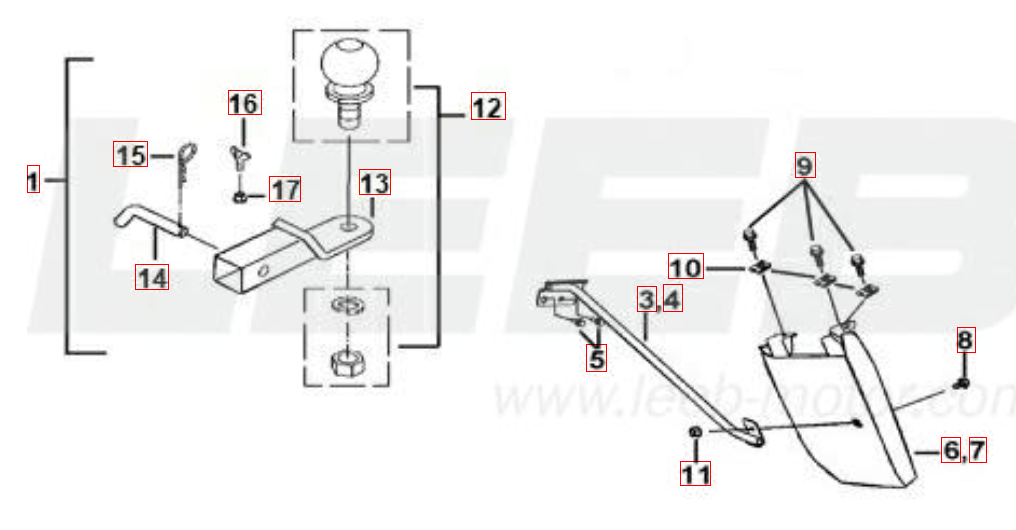 Anhängervorrichtung und Schmutzfänger