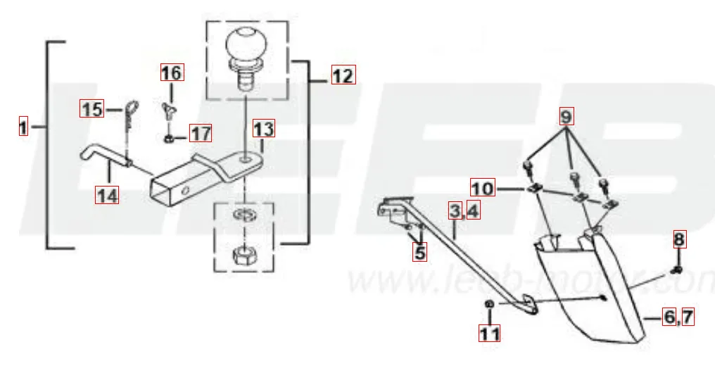 Anhängervorrichtung und Schmutzfänger
