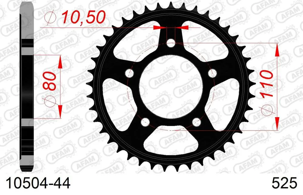 AFAM Kettensatz Stahl 525 XMR3 16x44 - Honda VT 600 C Shadow Custom 1986 - 01070161