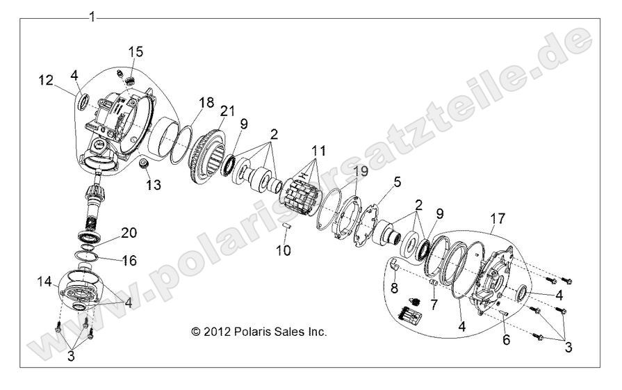 DRIVE TRAIN, FRONT GEARCASE INTERNALS