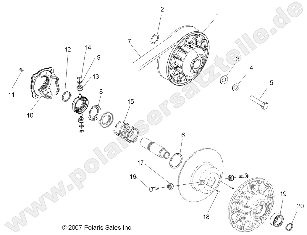 DRIVE TRAIN, SECONDARY CLUTCH DRIVE TRAIN, SECONDARY CLUTCH