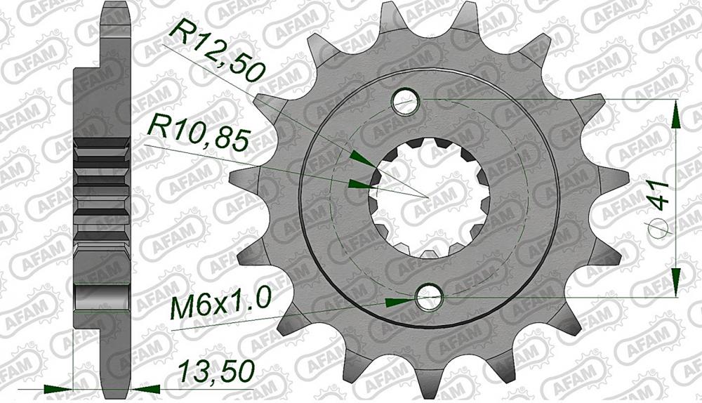 AFAM Kettensatz Stahl 525 XMR2 16x49 - Honda XRV 650 Africa Twin 1988-89