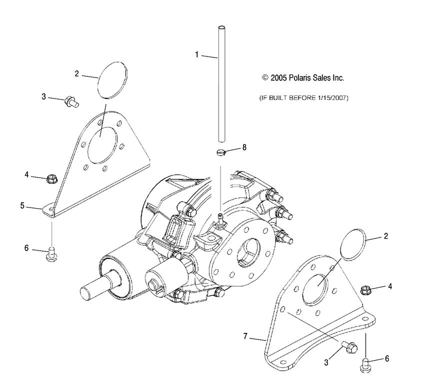 GEARCASE, MOUNTING, REAR (BUILT BEFORE 1/15/07)