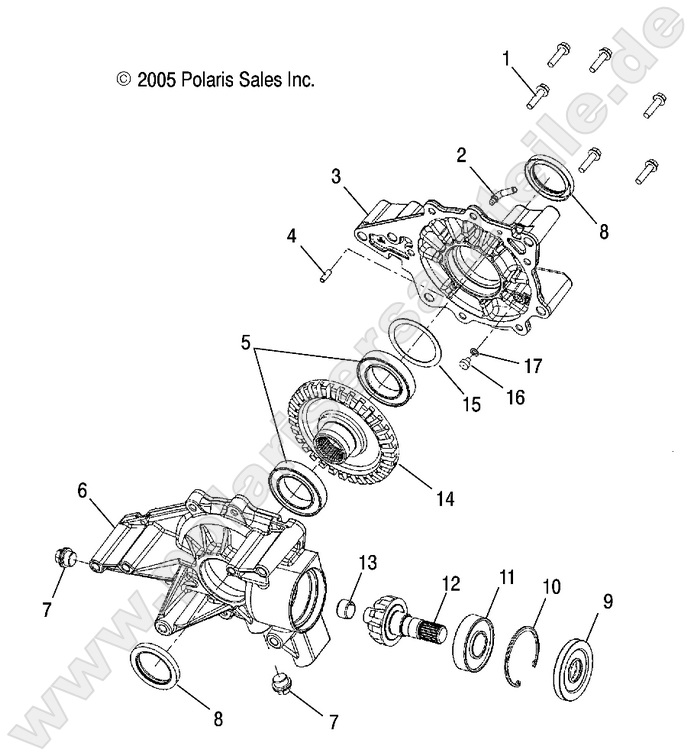 DRIVE TRAIN, REAR GEARCASE INTERNALS (Produktion nach 1.02.2008)