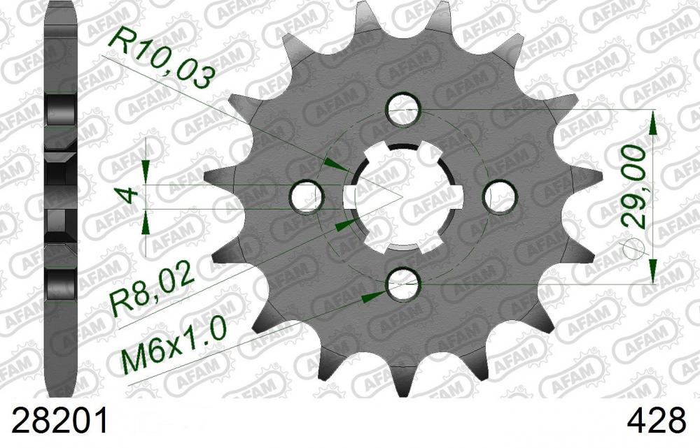 AFAM Ritzel / Kettenrad vorne - 428 - 28201