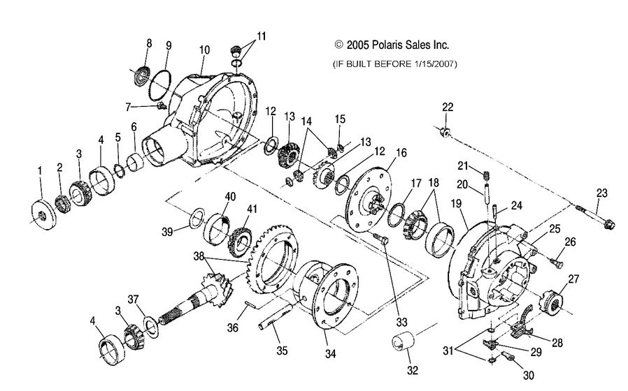 GEARCASE, REAR (BUILT BEFORE 1/15/07)