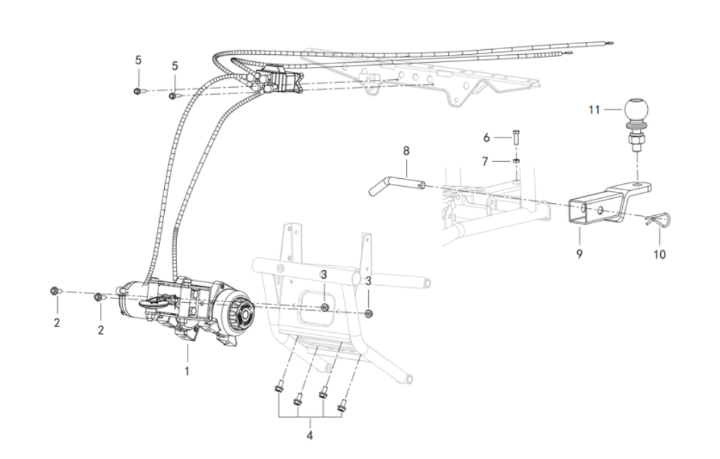 Seilwinde, Anhängekupplung