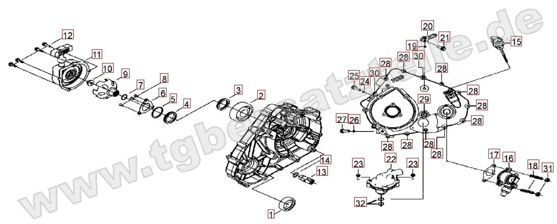 Wasserpumpe - Handstartereingriffsrad - Tachonatrieb Wasserpumpe - Handstartereingriffsrad - Tachonatrieb
