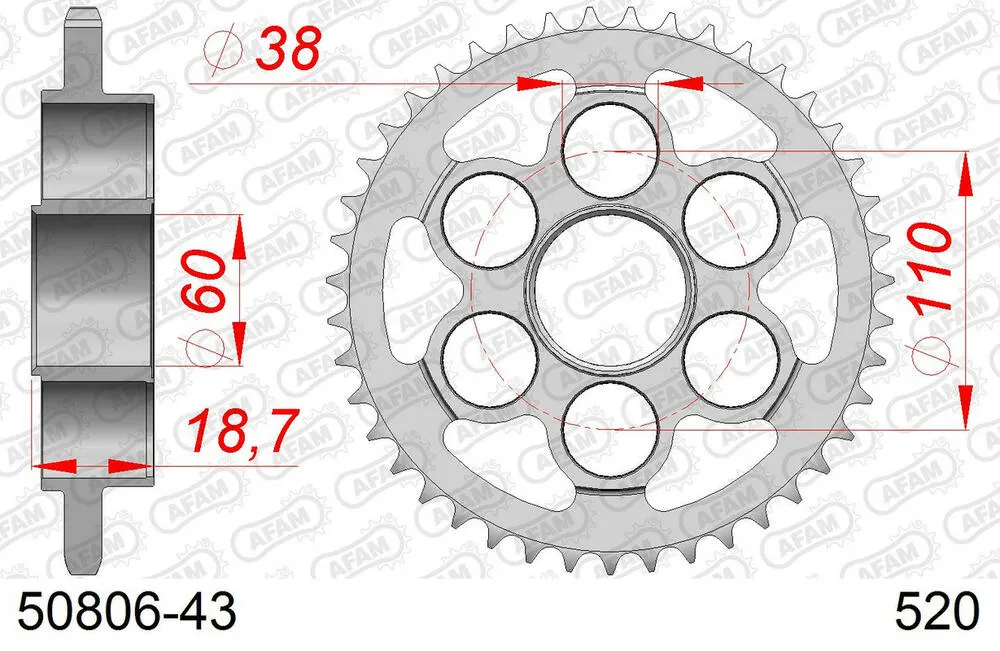 AFAM Kettensatz Stahl 520 XHR2-G 15x43 - Ducati 939 S Supersport 2017-20 - 05087242