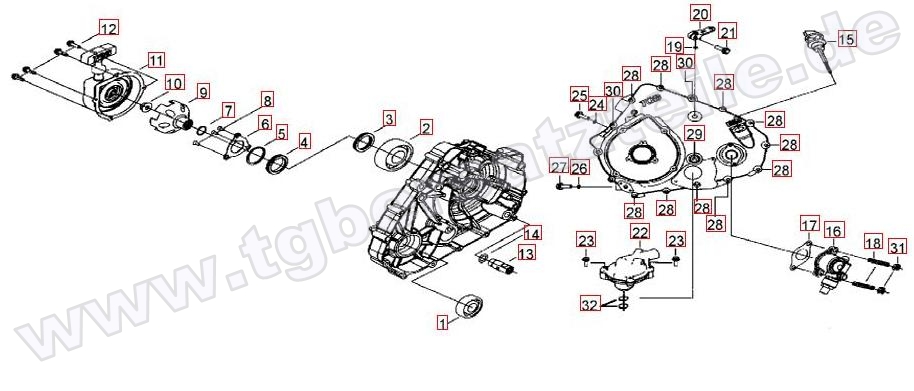 Wasserpumpe-Handstartereingriffsrad-Tachoantrieb