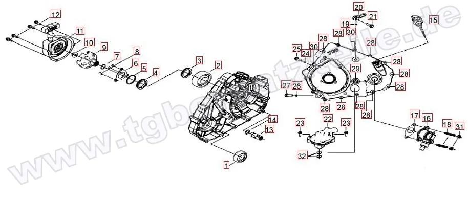 Wasserpumpe-Handstartereingriffsrad-Tachoantrieb
