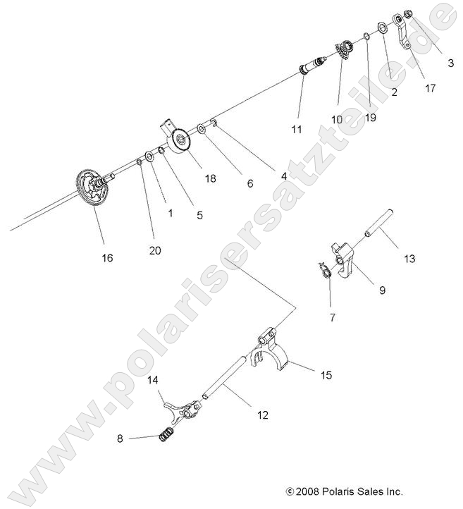 DRIVE TRAIN, MAIN GEARCASE SHIFT FORKS