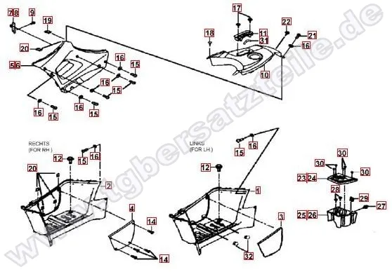 Fussstützen und Tankabdeckung Fussstützen und Tankabdeckung