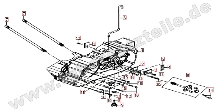 Motorgehäuse links Motorgehäuse links