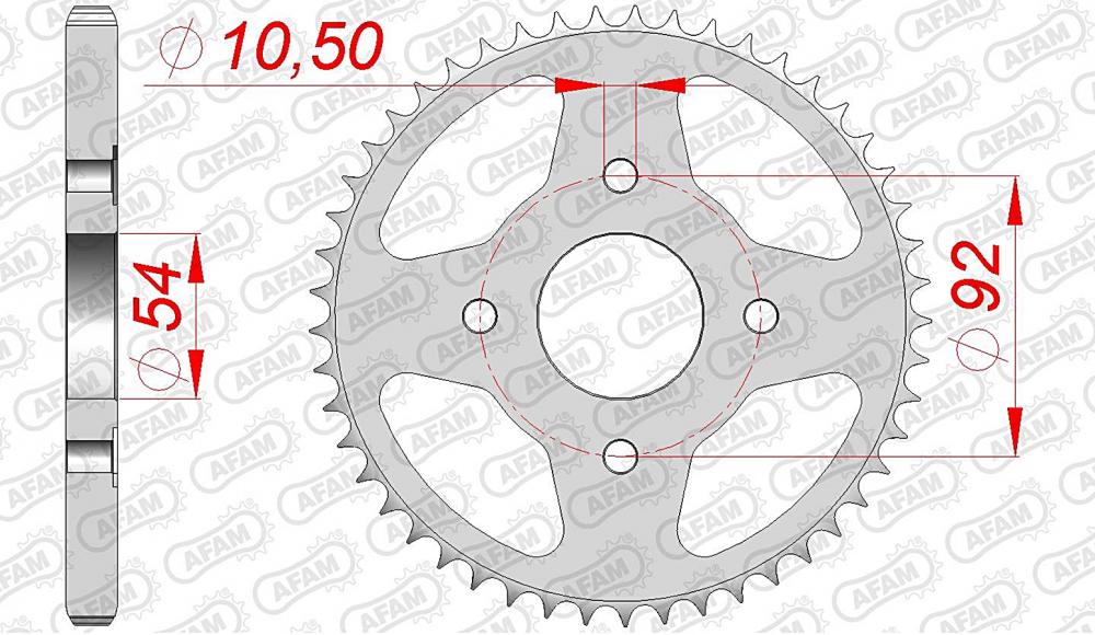 AFAM Kettensatz Stahl 428 XMR-G 14x49 - Yamaha SR 125 1999-03